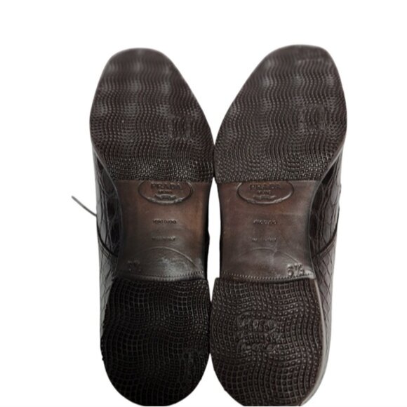 Prada Brown Crocodile Leather Dress Shoes - Picture 2 of 9